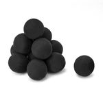 Skyflame Ceramic Fire Balls, Set of 12 Round Fire Stones Set for Indoor and Outdoor Fire Pits or Fireplaces Accessory, 4 Inch, Black