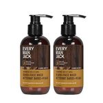 Every Man Jack Beard + Face Wash - Subtle Sandalwood Fragrance - Deep Cleans and Helps Condition and Soften Your Beard and Skin Underneath - Naturally Derived with Aloe and Glycerin- 200 mL twin pack