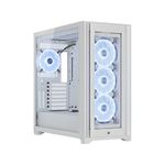 Corsair iCUE 5000X RGB QL Edition Mid-Tower Case - True White (Four CORSAIR QL120 RGB Fans, Included CORSAIR iCUE Lighting Node CORE, Easy Cable Management, 136 Total RGB LEDs) White