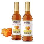 Matteo's Sugar Free Coffee Flavoring Syrup, Caramel, Delicious Coffee Syrup, 0 Calories, 0 Sugar coffee syrups (750ML), Caramel, 2 count, 2 Count
