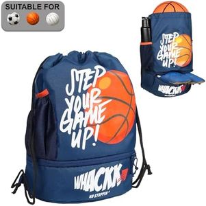 Whackk Blitz Blue Soccer|Football Equipment Bags|Basketball Volleyball Throwball Drawstring Backpack Bags|Shoes Mobile Bottle Holder Pocket|Sports Men Boys Bag|Dori Backpack |Gym Bag|Kitbag Polyester