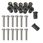 12 Pieces Rubber Well Nuts Kit with Screws fit for Kayak Canoe Boat Marine Hardware Fasteners (M5)