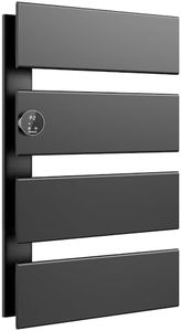 K&KALONZO Electric Towel Warmer, 18.35" W x 31" H Wall-Mounted Towel Heater with Built-in Timer, Waterproof Aluminum Towel Warmer for Bathroom, Support Plug-in and Hardwired, Black, K4-L-B
