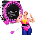 K-MART Smart Hula Ring Hoops, Weighted Hula Circle 24 Detachable Fitness Ring with 360 Degree Auto-Spinning Ball Gymnastics, Massage, Adult Fitness for Weight Loss (Purple)