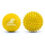 Beenax Lacrosse & Hard Spiky Massage Ball Set - Trigger Point, Myofascial Release, Plantar Fasciitis, Deep Tissue, Muscle Relief, Yoga, Pilates, Physio, Rehab - Relieve Stress and Relax Tight Muscle