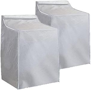 Ericlin 2Pack Washer and Dryer Covers,Top Load Washing Machine Cover Laundry Dryer Protect Cover Dustproof Waterproof Zipper Design for Easy Use Fit for Most Front-loading Machine(W29D28H43in) (Silve)