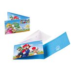 amscan Super Mario Invitation Cards with Envelopes 8 x 14.2 cm Pack of 8 9901543