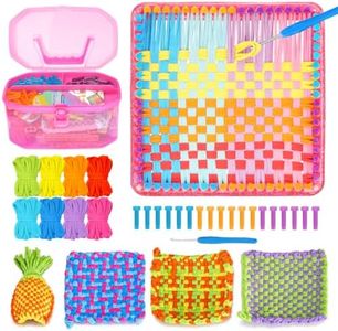 daheypong 7‑Inch Weaving Loom Craft Kit for Girls Ages 6–12 | Beginner‑Friendly Potholder Loom Kit, Complete Weaving Kit & Loom Kit for Kids, Portable Knitting Loom for DIY Potholder Making