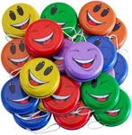 Yoyo Bulk Party Favors for Kids 5-6, Mini Yoyo Party Favors 8-12, Yo Yo for Kids Bulk 24 Pack, Metal Smiley Face Yoyo in Assorted Colors for Birthdays, Classroom Prizes