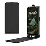 kwmobile Vertical Flip Case Compatible with Samsung Galaxy A03s - Case PU Leather Protective Flip Cover with Magnet - Black