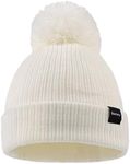 Bamery Infant Baby Winter Hat Toddler Knitted Beanie Kid Boy/Girl Acrylic Pompom Beanies 0-10 Years old (0-6 Months, White)