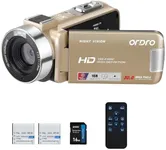 ORDRO Video Camera Camcorder Full HD 1080P 30FPS Digital YouTube Vlogging Camera Video Recorder with 18X Zoom, Night Vision, 3.0'' 270 ° Flip Screen 16GB Card Remote Control, 2 Batteries