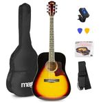 Sunburst Beginner Acoustic Guitar Package - Max SoloJam Western Guitar Starter Kit with Accessories - Ideal Starter Acoustic Guitar for Beginners, Kids, Teens, and Adults - Comfortable, Durable Build