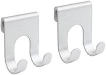 Double Hooks for Glass Shower Door,ULIFESTAR Space Aluminum Towel Hooks,Heavy Duty Rack Hook,Over Door Hooks,Bathroom Frameless Drilling-Free Hanger for Bathing Suits Robe Towel Squeegee Loofah Shaver