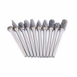 Digital Craft Carbide Rotary Burr Files CNC Engraving CED 5mm Carbide Boring Drills Die Grinder Carving Router Shank Bit Set (Size 3mm, Silver)- 10 Pc