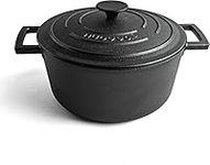 Cast Iron Pot with Lid NonStick– Oven Safe Deep Cast Iron Dish with Ergonomic Handles –4.7L, 26cm Premium Quality Cast Iron Dutch Oven – by Nuovva