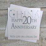 white cotton cards China Happy 20th Love On A Special Day, Handmade Anniversary Card (Code AW20)