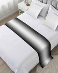 DecorLovee Black Ombre Bed Runners for Cal King Size Bed, Modern Abstract Decorative Bed Throws for Foot of Bed, Black Grey Gradient Bed Runner Sofa Throw Bedding Scarf Protector Slipcover for Bedroom