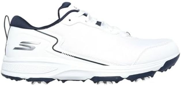 Skechers Men's Torque Sport Fairway Relaxed Fit Spiked Golf Shoe Sneaker, White Navy, 9.5