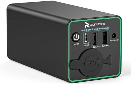 RoyPow Powerbank con Enchufe de Cigarrillos de 12V Batería Externa USB C Cargador Portátil de 12v DC para Dash CAM Equipos Automotrices Astrofotografía Coolbox Acampar