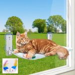 Foldable Cat Window Perch | Cordless Cat Hammock | Foldable Cat Bed with 4 Suction Cups | 2 Free Toy Rats Included