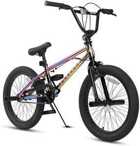 cubsala Freestyle BMX Bike, 20 Inch Kids Bicycle with 4 Pegs & Gyro for 7-13 Years Old Kids and Beginner Level Rider, Colorful