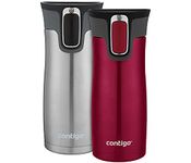 Contigo AUTOSEAL West Loop Travel Mugs, 16 oz., Stainless Steel & Very Berry, 2-Pack