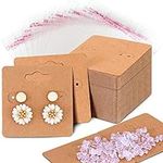WILLBOND Earring Card Holder Jewelry Display Cards, Earring Backs and Self Sealing Bags Cellophane Bags for Earrings Necklace Jewelry Display (400 Pieces)