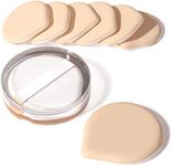 MOHOPE 8Pcs Air Cushion Makeup Puffs for Foundation with Portable Box, No Latex Blending Sponge for Liquid, Cream, Foundation and Powder, Teardrop Powder Puff, Honey Beige