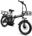 Wildeway Electric Bikes for Adults 32Ah Battery Velo Electrique 750w Folding Ebike with Basket 20 inch Fat Tire Ebikes Electric Bicycle for Delivery Uber 45KPH