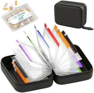 Pill Pouches for Travel, Waterproof Pill Pouch Organizer with Reusable Pill Bags & Binder, Portable Pill Pouches Set, Color-Coded Reusable Travel Pill Storage (Black)
