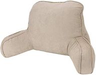 Easy Rest Back Rest Pillow, Micro Suede Cover, Reading and Back Rest Support Pillow (Oatmeal)