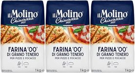 il Molino Chiavazza - Authentic Italian Soft Wheat Type ''00'' Pizza Flour 1kg - Pack of 3 | Perfect for Traditional Pizza & Focaccia