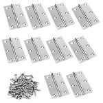 10 Pcs 75mm(3 inch) Inner Door Butt Stainless Steel Hinge, It is Suitable for Door, Room Door, Bathroom Door, Piano, Kitchen Cabinet, case, Window and Other Hinge Scenes, Door Hinges, Hinges Outdoor