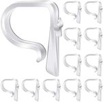 Church Pew Clips Heavy Duty Plastic Hooks Tablecloth Clips Chair Table Clips Translucent White Pew Clips Table Cloth Holders for Wedding Ceremony Church Aisle Railing Bow Decorations (12)