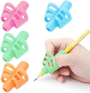 Pencil Grips - BUSHIBU Children Pen Writing Aid Grip Set Posture Correction Tool for Kids Preschoolers Children,Hollow Ventilation (4PCS)