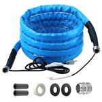 PEAKTOW PTR0062 Heated drinking Water Hose for RV -20F/-28C Antifreeze 25FT 5/8” Inner Diameter Lead Free, UL certificated Wire with Thermostat, 3/4” Brass adapter, Teflon tape, and Two rubber rings