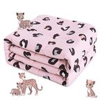 Sivio Kids Weighted Blanket, 3lbs, 36 x 48 inches, 100% Natural Cotton Heavy Blanket for Kids and Teens, Pink Leopard