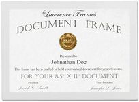 Lawrence Frames White Wood Certificate Picture Frame, Gallery Collection, 8-1/2 by 11-Inch