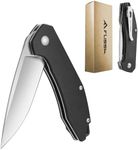 FLISSA Pocket Knife, Folding Tactical Knife with G10 Handle, D2 Blade, Liner Lock, Pocket Clip, EDC Knife for Hiking, Camping, Survival, Indoor and Outdoor Activities(Black)