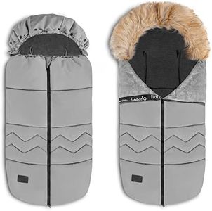LIONELO Frode Sacco a Pelo con Pelliccia per Neonati e Bambini per Passeggino Seggiolino Auto o Slitta 90x45cm Caldo Autunno-Inverno Antiallergico Impermeabile e Morbido con Ventilazione Lavare a 30°C