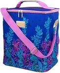 Lilly Pulitzer Insulated Wine Carrier, Cooler Bag Holds up to 4 Bottles of Wine, Soft Cooler with Adjustable/Removable Strap and Double Zipper Close, Calypso Coast