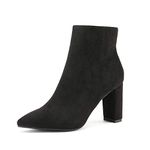 DREAM PAIRS Women's Pointed Toe Ankle Boots Chunky Heel Short Booties for Ladies,Size 10,Black,Sianna-1