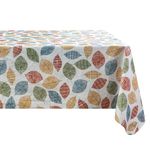 Home Beyond & HB design - Vinyl Table Cloth with Flannel Back - Rectangular Waterproof Tablecloth Table Cover for Indoor Outdoor - 50x70-Inch, Multi-Color Leaves