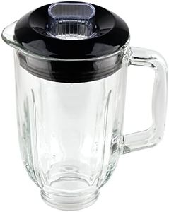 Veterger Replacement Parts 5-Cups Glass jar with lid,Compatible with BLACK&DECKER 10-Speed Blender BL2010BPA/BL2010BP/ BL2020S/ BL-2020/ BL2010BG