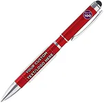 DISCOUNT PROMOS Custom Diamond Accent Metal Stylus Pens Set of 100, Personalized Bulk Pack - Pens for Work, Cool Pens for Writing, Black Ink - Red