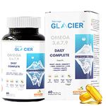 Nutrisage Glacier Daily Complete Omega 3,6,7,9-2020 mg Fish Oil, Seabuckthorn, Borage & Olive Oil & Vitamin D - Full Spectrum of Omega for Complete Health - 60 Enteric Coated Soft Gels- Pack 2