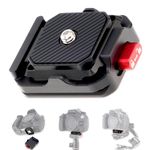 FocusFoto Quick Release Plate Kit, Camera Tripod Mount QR Plate and Rapid Connect Clamp Adapter for DSLR/Mirrorless Cameras, Tripod, Monopod, Slider, Handheld Gimbal, Stabilizer, Ball Head