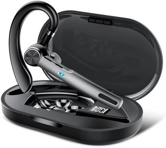Bluetooth Headset, 2026 Wireless Bluetooth 5.3 Earpiece, 60 Hours Single-Ear Headset with Mute Button, Dual Noise Cancelling Mics, IP7 Waterproof Hands Free Headphone for Trucker, Business, Black