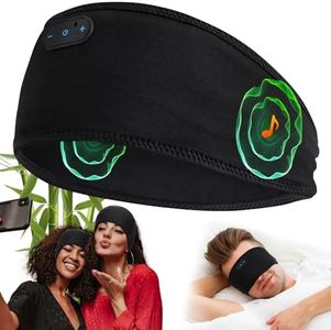MUSICOZY Schlafkopfhörer, Bluetooth 5.4 Kopfhörer Stirnband | Bambus-Baumwolle, Ultradünn für Seitenschläfer | 14 Std. Akku | Schlaf Kopfhörer zum Schlafen, Sport & Reisen (Damen & Herren)